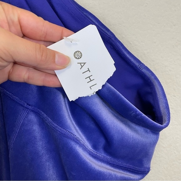 Athleta‎ Elation Velvet Flare Pant Noble Bleu NWT Size S - Picture 7 of 11